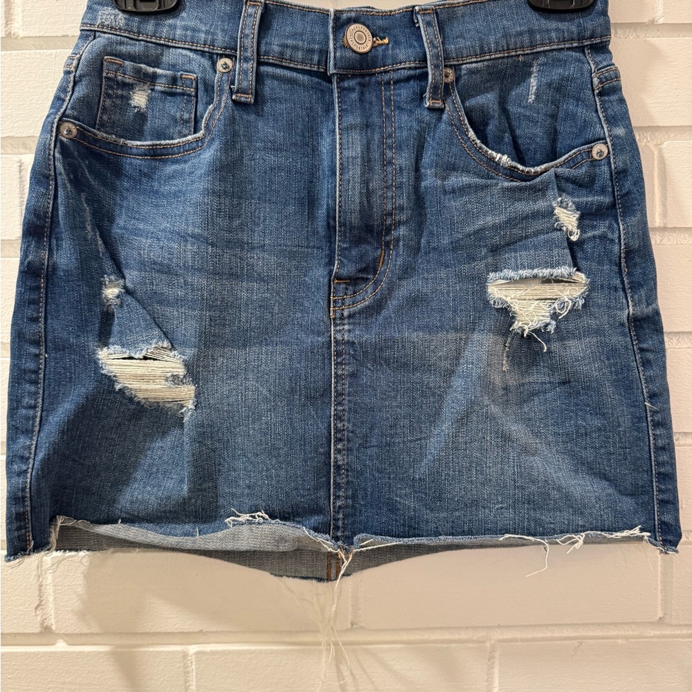Aeropostale Blue Distressed Pencil Skirt